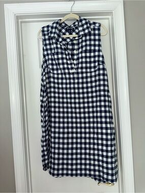 Land’s End linen blend gingham print sleeveless dress